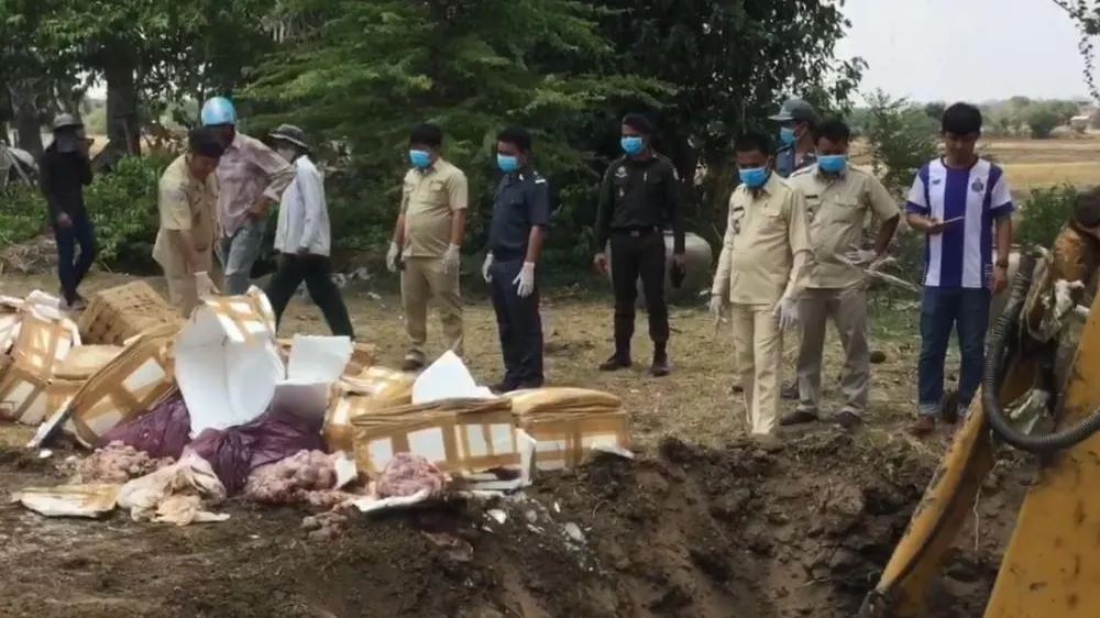 បង្ក្រាបផលិតផលសាច់ជ្រូក៤,៥តោនដែលលួចនាំចូល និងដឹកជញ្ជូនខុសច្បាប់