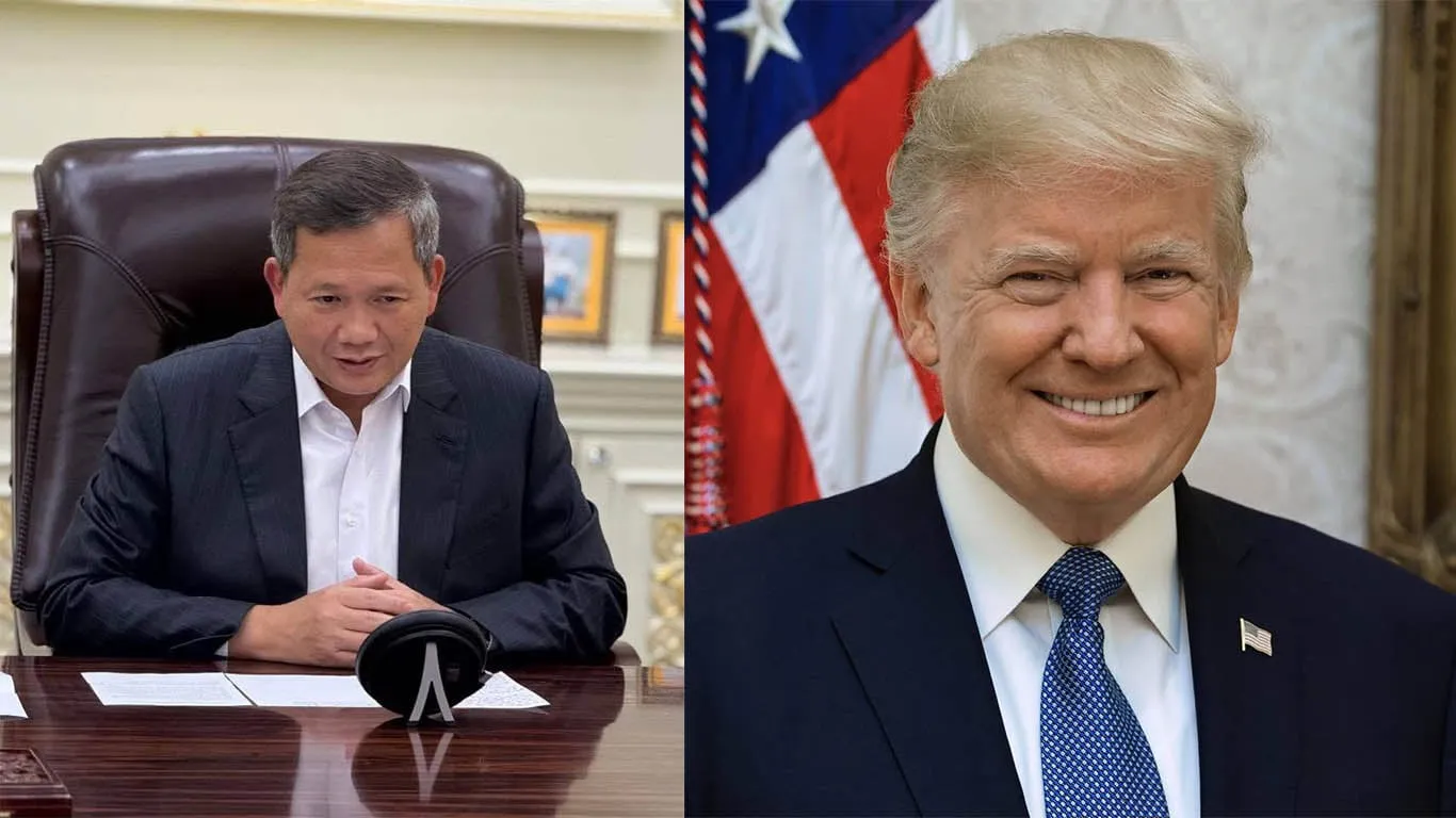 សម្ដេច ហ៊ុន ម៉ាណែត និងលោក ដូណាល់ ត្រាំ ពិភាក្សា​គ្នា​​អំ​ពីការវិវត្តសភាពការណ៍តាមបណ្តោយព្រំដែន​កម្ពុជា​-ថៃ