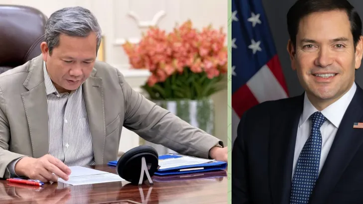 សម្តេចធិបតី ហ៊ុន ម៉ាណែត ជួបពិភាក្សាតាមទូរសព្ទជាមួយរដ្ឋមន្ត្រីការបរទេសអាមេរិក ដើម្បីពិភាក្សាអំពីការវិវត្តសភាពការណ៍តាមបណ្តោយព្រំដែនកម្ពុជា-ថៃ