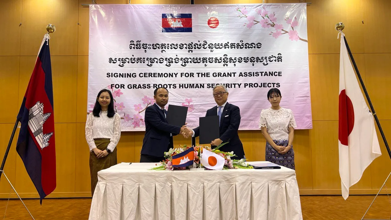 ជប៉ុនផ្តល់ជំនួយឥតសំណងជាង៣០ម៉ឺនដុល្លារដល់កម្ពុជាសម្រាប់​ជួយដល់វិស័យចំនួនពីរ