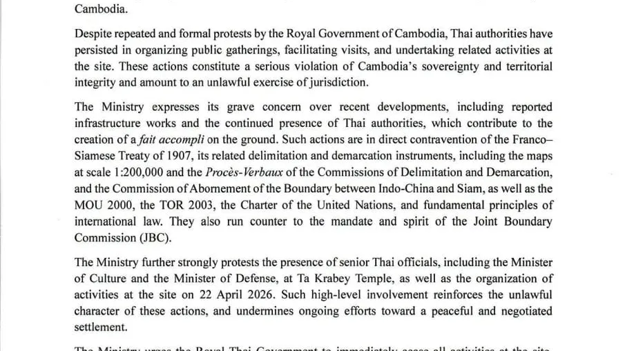 ក្រសួងវប្បធម៌តវ៉ាចំពោះសកម្មភាពខុសច្បាប់របស់ថៃនៅប្រាសាទតាក្របី និងតំបន់ជុំវិញ