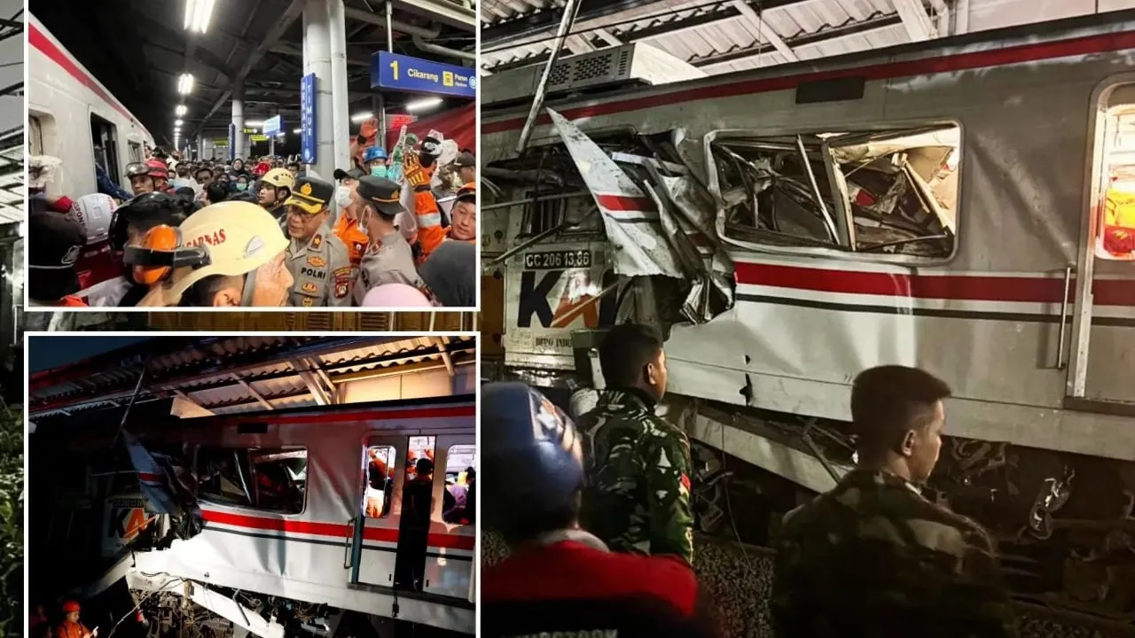 រថភ្លើងបុកគ្នានៅឥណ្ឌូណេស៊ី ឆក់យកជីវិតមនុស្សកើនដល់ ៧ នាក់