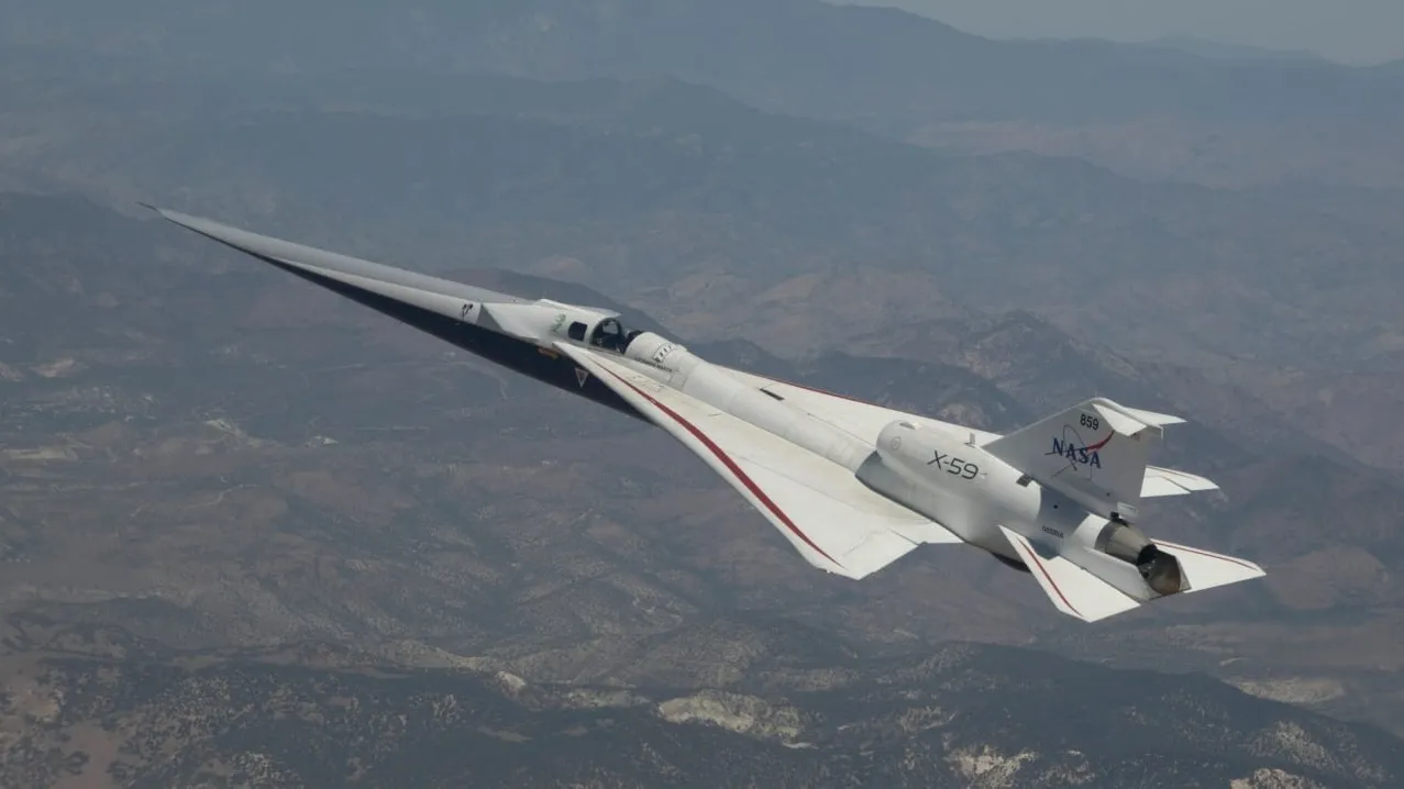 យន្តហោះ X-59 របស់ NASA បញ្ចប់ការហោះហើរសាកល្បងលើកដំបូងក្នុងល្បឿនលឿនជាងសំឡេង ១.១ ដង
