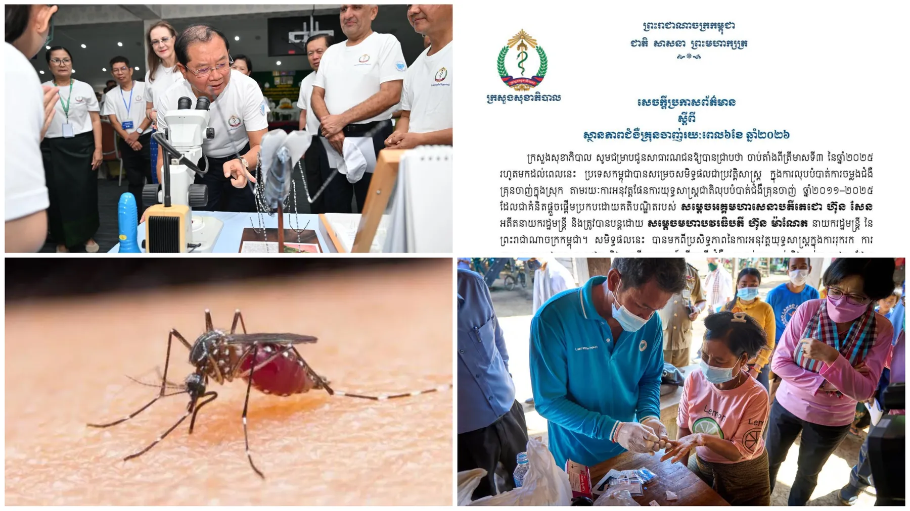 កម្ពុជាទទួលជោគជ័យក្នុងការលុបបំបាត់ករណីជំងឺគ្រុនចាញ់