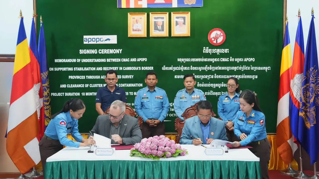 ស៊ីម៉ាក់ចុះ MOU ជាមួយ APOPO ក្នុងគម្រោងបោសសម្អាតគ្រាប់មិនទាន់ផ្ទុះនៅតាមព្រំដែន