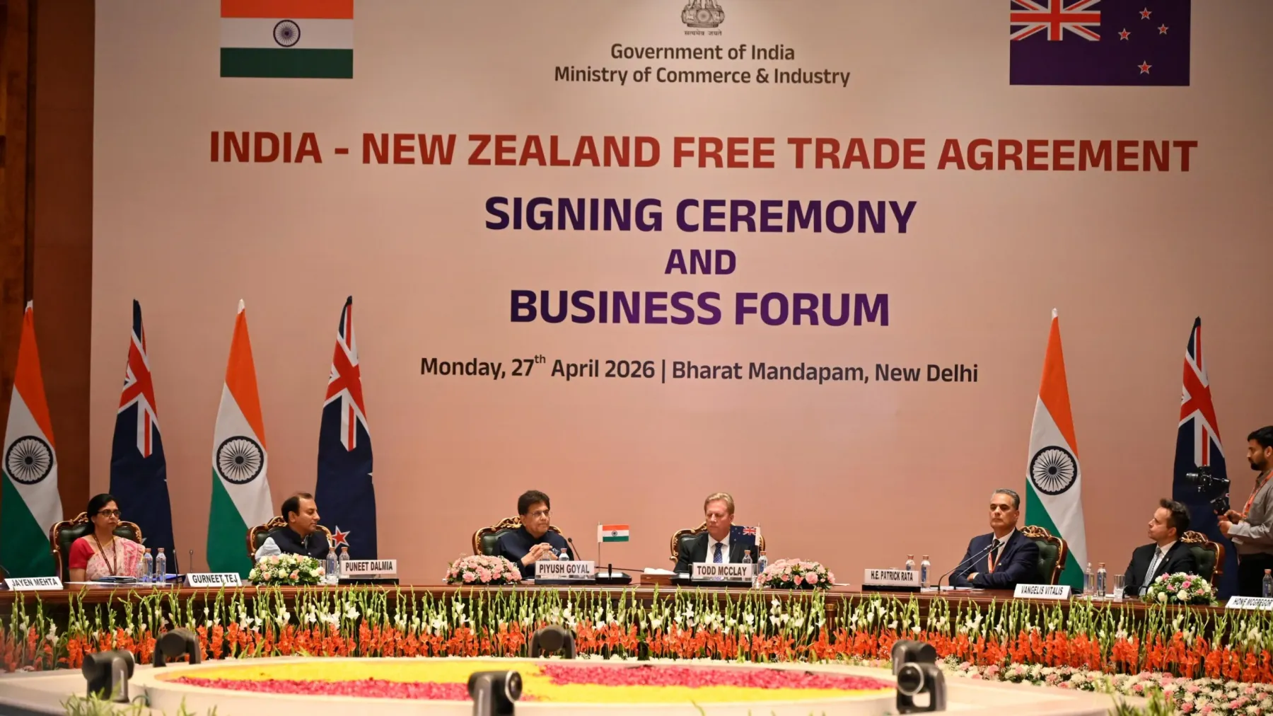 ឥណ្ឌា-នូវែលសេឡង់ ឈានដល់កិច្ចព្រមព្រៀងពាណិជ្ជកម្មសេរី បន្ទាប់ពីចរចាអស់រយៈពេល ៩ ខែ