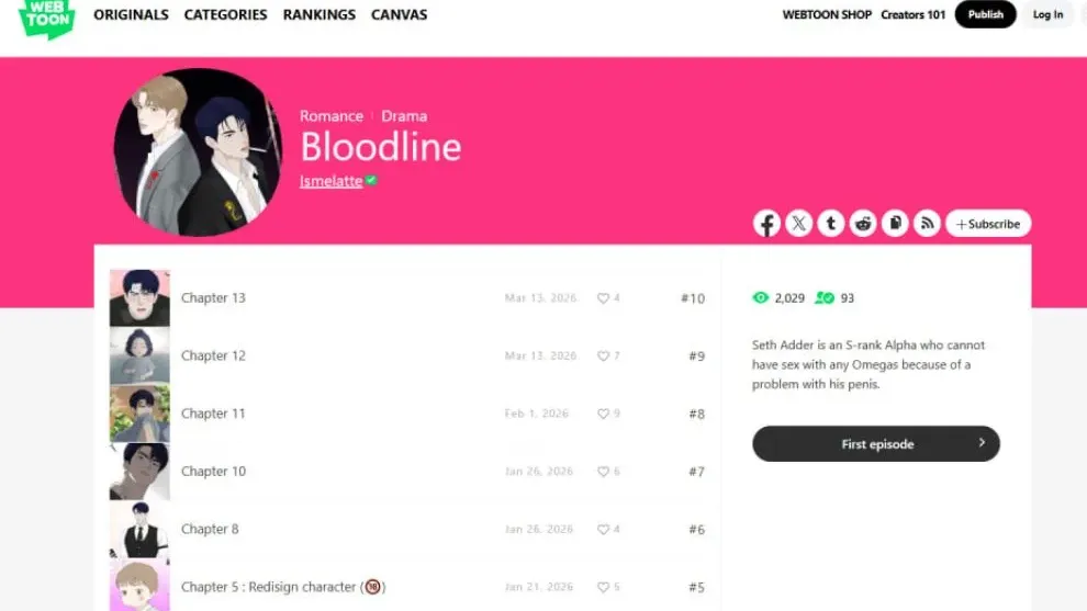 ផ្ដើមចេញក្ដីស្រមៃច្នៃចេញជារូបភាព! Bloodline ស្នាដៃរឿងគំនូររូបភាពរបស់កូនខ្មែរដំបូងបង្អស់នៅលើ webtoon