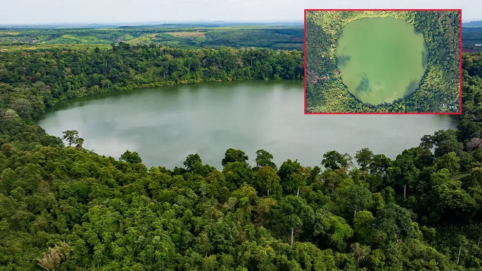 បឹងយក្សឡោម ជាស្លាកស្នាមពីសំណល់បន្ទុះភ្នំភ្លើងកាលពី រាប់ពាន់ឆ្នាំមុន