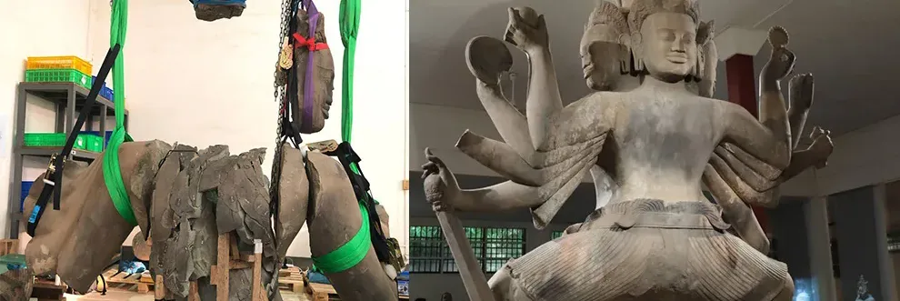 ប្រតិមាព្រះឥសូរដ៏ធំបំផុតនៅកម្ពុជា ដែលបាក់បែកជាង១ម៉ឺនបំណែក ពេលនេះចាប់កំណើតឡើងវិញ - Main Article Image