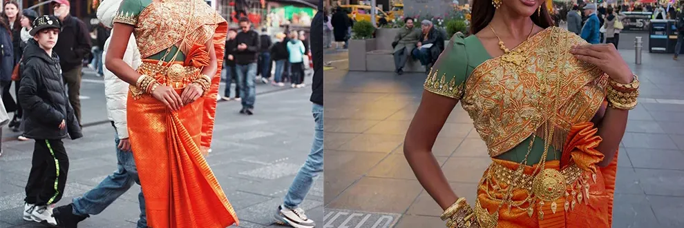 កុយ អេនណា ស្លៀកឈុតស្បៃខ្មែរ ដើរបង្ហាញនៅកណ្ដាលទីក្រុងញ៉ូវយ៉ក - Main Article Image