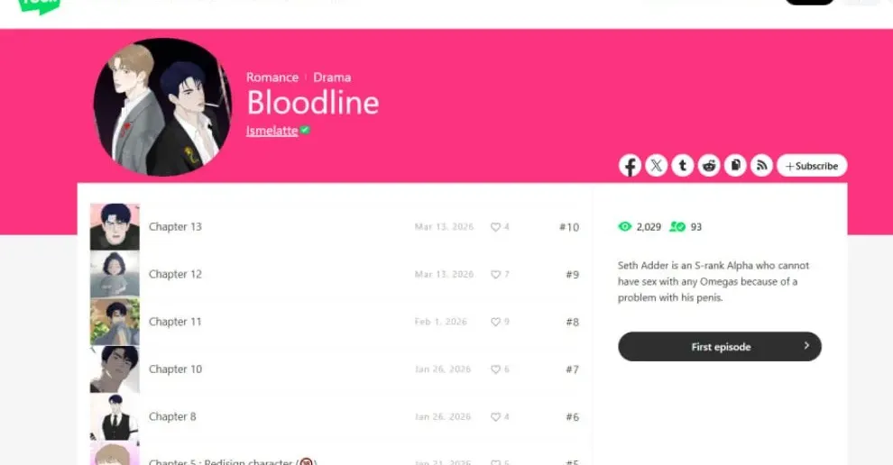 ផ្ដើមចេញក្ដីស្រមៃច្នៃចេញជារូបភាព! Bloodline ស្នាដៃរឿងគំនូររូបភាពរបស់កូនខ្មែរដំបូងបង្អស់នៅលើ webtoon