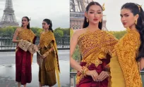 មុនឡើងឆាក Paris Fashion Week 2026 ពេជ្រ វត្តីសារ៉ាវឌ្ឍី និង មាលា ឆ្លៀតយកស្បៃខ្មែរនៅបង្ហាញនៅ Tour Eiffel សិន