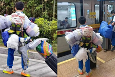 មួយឆ្នាំចូលឆ្នាំម្ដង! សិស្សចិនវ័យ ១៤ឆ្នាំម្នាក់វេចអីវ៉ាន់អស់ពីបន្ទប់ស្នាក់នៅទៅលេងស្រុកកំណើត