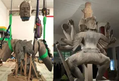 ប្រតិមាព្រះឥសូរដ៏ធំបំផុតនៅកម្ពុជា ដែលបាក់បែកជាង១ម៉ឺនបំណែក ពេលនេះចាប់កំណើតឡើងវិញ