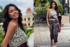 បវរកញ្ញាម្នាក់ទៀតហើយ យកឈុតស្បៃខ្មែរ ទៅដើរបង្ហាញតាមផ្លូវ នៅបរទេស