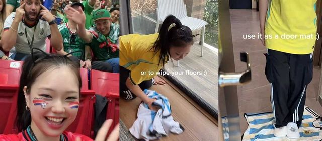 Influencer កូរ៉េខាងត្បូង ino Cat រងការរិះគន់ ក្រោយបង្ហោះវីដេអូប្រើប្រាស់អាវ Lionel Messi ជាក្រណាត់ជូតឥដ្ឋ