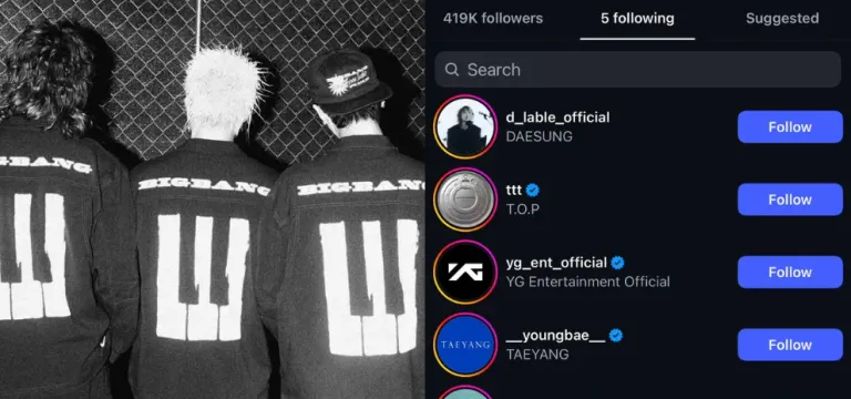 V.I.P សង្ស័យថា BIGBANG អាចនឹងត្រឡប់មកវិញ ៤នាក់ ព្រោះ Instagram ថ្មីមានចុចតាមដាន T.O.P ដែរ