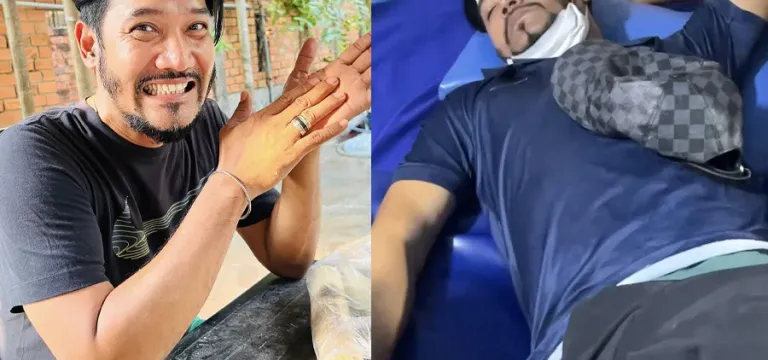 តារាសម្ដែង ម៉េង ប៊ុនទ្បូ ធ្លាក់ខ្លួនឈឺធ្ងន់ចូលពេទ្យ ដោយសារជំងឺបែកសរសៃជើងខាងឆ្វេង