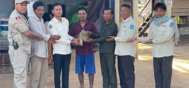 ពលរដ្ឋ​ប្រទះ​ឃើញ​ដង​ខ្លួន​ទេវរូប​សតវត្សរ៍ទី១១ នៅទួលបុរាណស្រុក​ជាំ​ក្សាន្ត