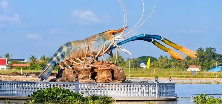 ឲ្យពិន្ទុប៉ុន្មាន? រូបសំណាក «បង្កងទឹកសាប» លេចចេញជារូបរាង លើទឹកដីខេត្តតាកែវ