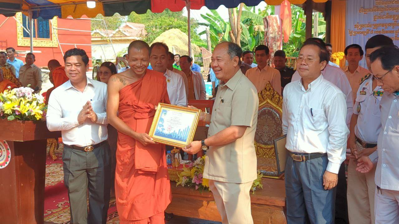 កិត្តិយសធំ វត្តស្រះរាំង ស្រុកមង្គលបូរី ទទួលបានជ័យលាភីបរិស្ថានល្អ អារាមស្អាតបៃតងថ្នាក់ជាតិ