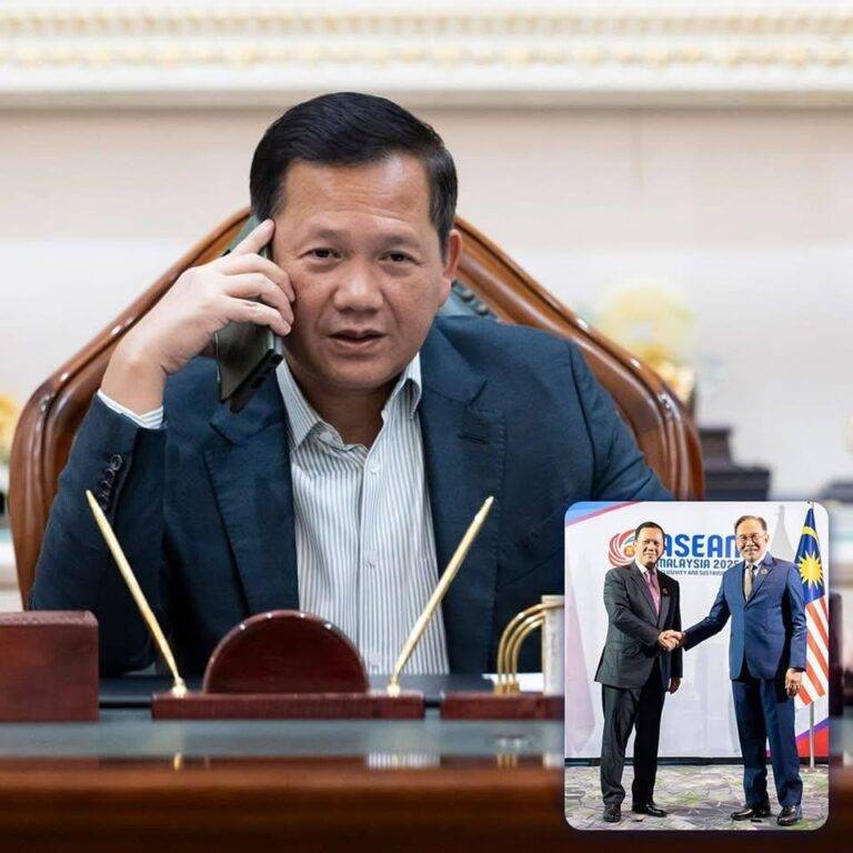 នាយករដ្ឋមន្ត្រីកម្ពុជា បញ្ជាក់ជូននាយករដ្ឋមន្ត្រីម៉ាឡេស៊ី ៤ចំណុច ពីគោលជំហររបស់រាជរដ្ឋាភិបាលកម្ពុជាពាក់ព័ន្ធព្រំដែនកម្ពុជា-ថៃ